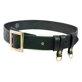 Pas główny oficerski skórzany z bojówkami PSP złota klamra